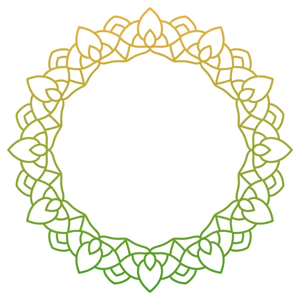 Cadre Avec Ornement Floral Isolé Sur Blanc Couronne Laurier Vecteur — Image vectorielle