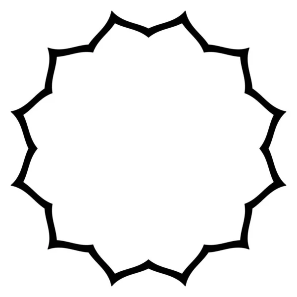 Schwarzer Rahmen Mit Floralem Ornament Isoliert Auf Weiß Vektorsternrahmen — Stockvektor