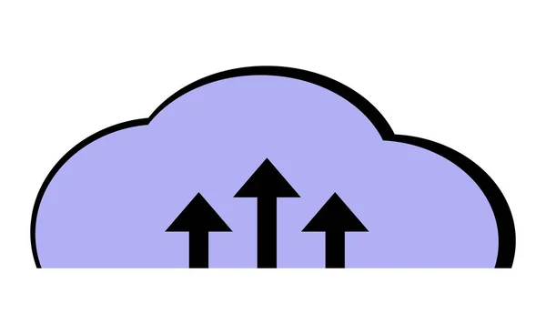 Піктограма Хмарних Обчислень Хмарне Звантаження Вектором Чорно Синя Хмара Стрілками — стоковий вектор