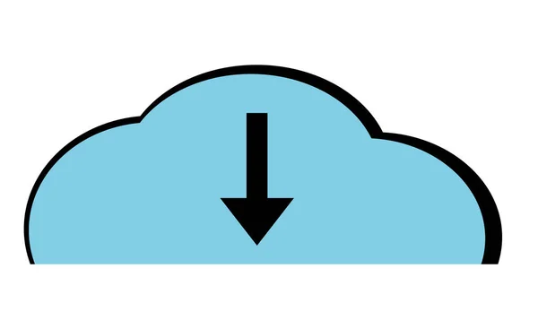 Cloud Computing Symbol Cloud Download Vektor Schwarze Und Blaue Wolke — Stockvektor