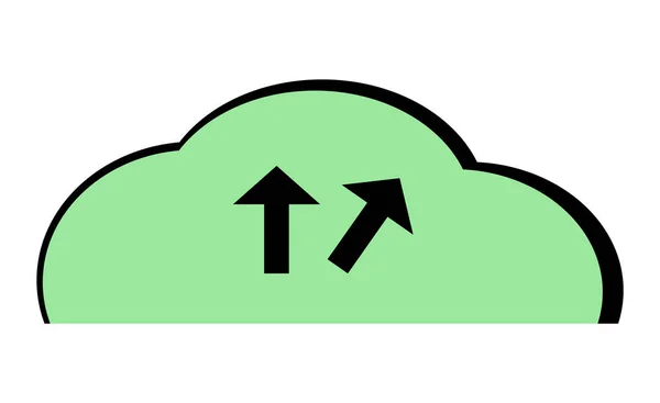 Icono Computación Nube Nube Descarga Vector Nube Negra Verde Con — Archivo Imágenes Vectoriales