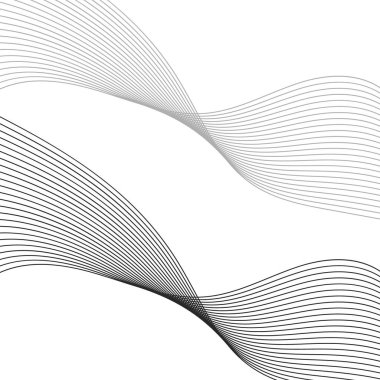 Çizgilerle soyut arkaplan. Dalgalı vektör arkaplanı. Müzik albümü, poster, kart, reklam için arka plan. Siyah ve beyaz