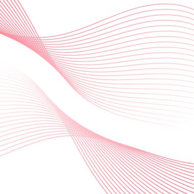 Çizgilerle soyut arkaplan. Dalgalı vektör arkaplanı. Müzik albümü, poster, kart, reklam için arka plan. Beyaz ve pembe