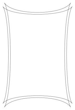 Çerçeveli metin için çerçeve. Siyah çerçeve beyaza izole edilmiş. Vektör