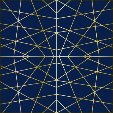 Çizgilerle soyut arkaplan. Vektör deseni. Kırık cam. Mozaik. Şekilleri olan kusursuz geometrik desen. Altın ağ