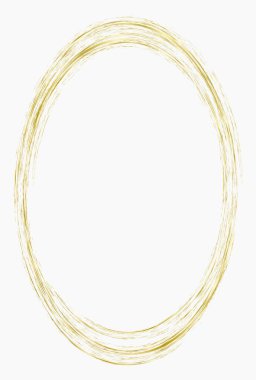 Altın metal oval çerçeve beyaza izole edilmiş. Fotoğraf için vektör çerçevesi. Metin, sertifika, resim, diploma çerçevesi