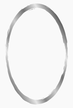 Gümüş oval metal çerçeve beyaza izole edilmiş. Fotoğraf için vektör çerçevesi. Metin, sertifika, resim, diploma çerçevesi