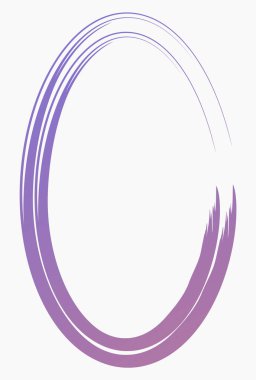 Mor oval çerçeve beyaza izole edilmiş. Fotoğraf için vektör çerçevesi. Metin, sertifika, resim, diploma çerçevesi