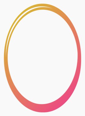 Pembe ve sarı oval çerçeve beyaza izole edilmiş. Fotoğraf için vektör çerçevesi. Metin, sertifika, resim, diploma çerçevesi