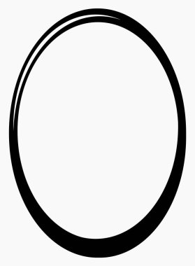 Beyaz üzerine siyah oval çerçeve. Fotoğraf için vektör çerçevesi. Metin, sertifika, resim, diploma çerçevesi