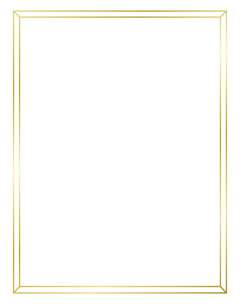 Golden metal frame isolated on white. Vector frame for text, certificate, pictures, diploma