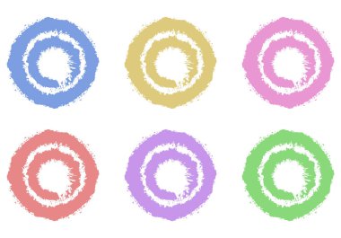 Renkli düğmeler. Tasarım için vektör grafik elementler. Yuvarlak düğmeler. Boyalı çerçeveler. Mühürle, mühürle