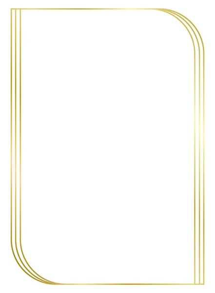 Altın metal çerçeve beyaza izole edilmiş. Metin, fotoğraf, sertifika, resimler, diploma için vektör çerçevesi. Altın