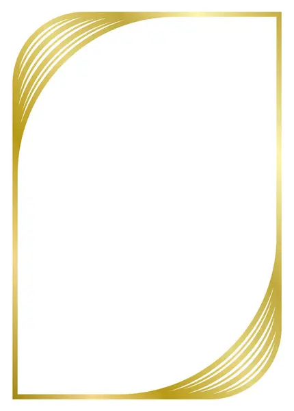 Altın metal çerçeve beyaza izole edilmiş. Metin, fotoğraf, sertifika, resimler, diploma için vektör çerçevesi. Altın