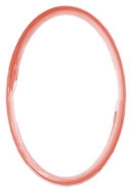 Akrilik çerçeve beyaza izole edilmiş. Kırmızı oval çerçeve vektörde. Metin, resim, fotoğraf için çerçeve