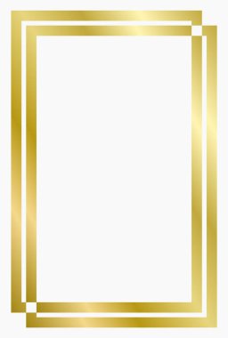 Altın metal çerçeve beyaza izole edilmiş. Metin, fotoğraf, sertifika, resimler, diploma için vektör çerçevesi. Altın