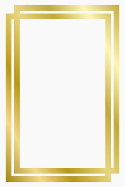 Altın metal çerçeve beyaza izole edilmiş. Metin, fotoğraf, sertifika, resimler, diploma için vektör çerçevesi. Altın