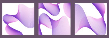 Çizgileri olan soyut arka planlar. Dalgalı vektör arkaplan. Müzik albümü, poster, kart, reklam için arka plan. Tasarım elementi beyazda izole edildi. Pembe ve mor