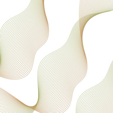 Çizgilerle soyut arkaplan. Dalgalı vektör arkaplanı. Müzik albümü, poster, kart, reklam için arka plan. Tasarım elementi beyazda izole edildi