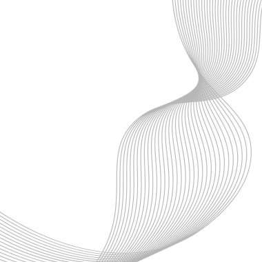 Çizgilerle soyut arkaplan. Dalgalı vektör arkaplanı. Müzik albümü, poster, kart, reklam için arka plan. Tasarım elementi beyazda izole edildi