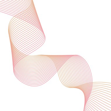 Çizgilerle soyut arkaplan. Dalgalı vektör arkaplanı. Müzik albümü, poster, kart, reklam için arka plan. Tasarım elementi beyazda izole edildi. Güzel renkler