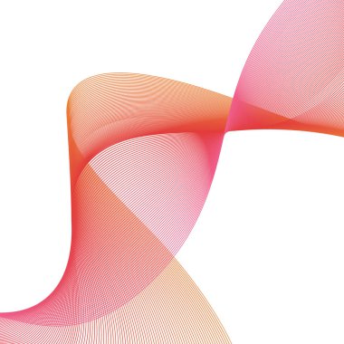 Çizgilerle soyut arkaplan. Dalgalı vektör arkaplanı. Müzik albümü, poster, kart, reklam için arka plan. Tasarım elementi beyazda izole edildi. Kırmızı, ateş, aşk 