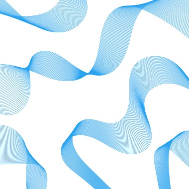 Çizgilerle soyut arkaplan. Dalgalı vektör arkaplanı. Müzik albümü, poster, kart, reklam için arka plan. Tasarım elementi beyazda izole edildi. Mavi, su, okyanus, deniz, nehir, göl. Kış, tatil 