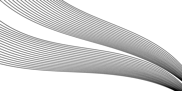 Pankart dalgalarıyla soyut arkaplan. Orta boy pankart. Çizgileri olan vektör arkaplanı. Tasarım elementi beyazda izole edildi. Siyah renk