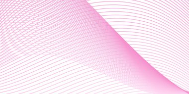 Pankart dalgalarıyla soyut arkaplan. Orta boy pankart. Çizgileri olan vektör arkaplanı. Tasarım elementi beyazda izole edildi. Pembe ve beyaz renkler. Güzel, kızlar.