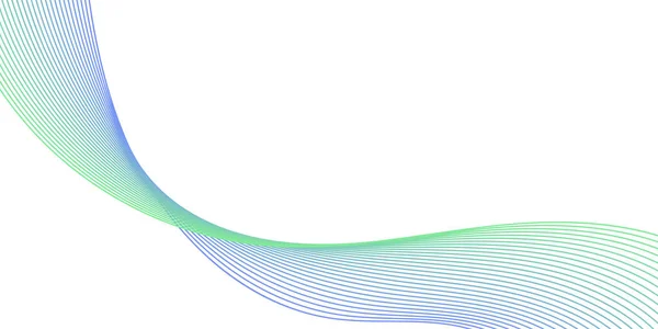 Pankart dalgalarıyla soyut arkaplan. Orta boy pankart. Çizgileri olan vektör arkaplanı. Tasarım elementi beyazda izole edildi. Mavi ve yeşil renkler