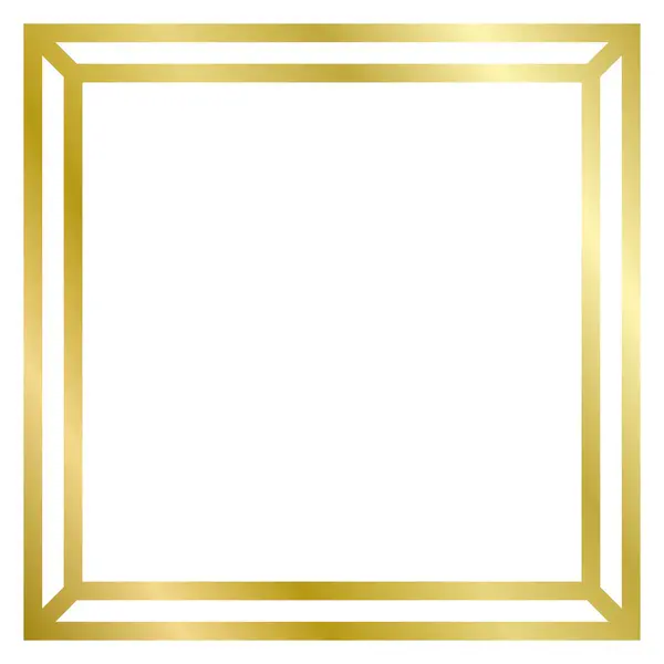 Altın metal çerçeve beyaza izole edilmiş. Metin, fotoğraf, sertifika, resimler, diploma, kart, davetiye için vektör çerçevesi. Kare lüks çerçeve 