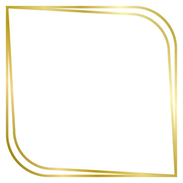 Altın metal çerçeve beyaza izole edilmiş. Metin, fotoğraf, sertifika, resimler, diploma, kart, davetiye için vektör çerçevesi. Kare lüks çerçeve