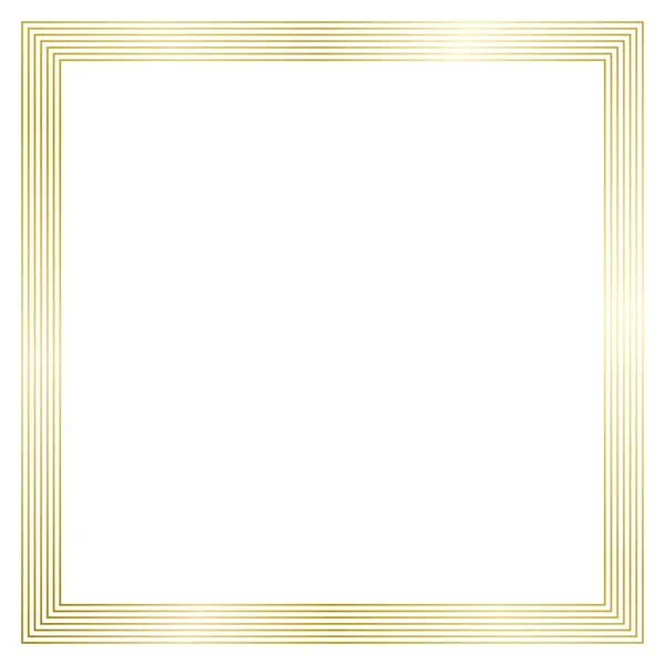 Altın metal çerçeve beyaza izole edilmiş. Metin, fotoğraf, sertifika, resimler, diploma, kart, davetiye için vektör çerçevesi. Kare lüks çerçeve