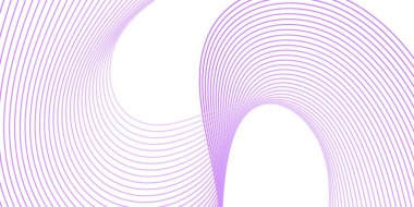 Pankart dalgalarıyla soyut arkaplan. Orta boy pankart. Çizgileri olan vektör arkaplanı. Tasarım elementi beyazda izole edildi. Mor ve beyaz renkler. Pembe. Güzel, kızlar.