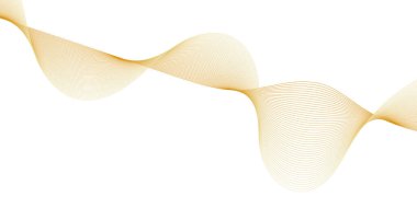 Pankart dalgalarıyla soyut arkaplan. Orta boy pankart. Çizgileri olan vektör arkaplanı. Tasarım elementi beyazda izole edildi. Sarı ve turuncu renkler. Güneş, yaz, bahar