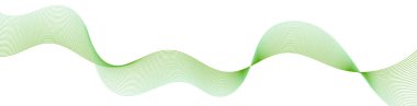 Pankart dalgalarıyla soyut arkaplan. Web pankartı boyutu. Çizgileri olan vektör arkaplanı. Tasarım elementi beyazda izole edildi. Yeşil, eko, doğa. Tatil, bahar