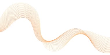 Pankart dalgalarıyla soyut arkaplan. Orta boy pankart. Çizgileri olan vektör arkaplanı. Tasarım elementi beyazda izole edildi. Turuncu ve sarı. Yaz, bahar. Tatil, kart.