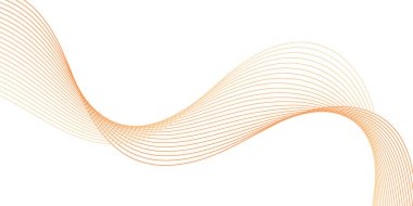 Pankart dalgalarıyla soyut arkaplan. Orta boy pankart. Çizgileri olan vektör arkaplanı. Tasarım elementi beyazda izole edildi. Turuncu ve sarı. Yaz, bahar. Tatil, kart.