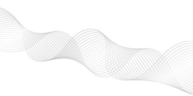 Sancak için gümüş dalgalarla soyut bir arkaplan. Orta boy pankart. Çizgileri olan vektör arkaplanı. Tasarım elementi beyazda izole edildi. Altın, metal, lüks. Tatil, kutlama, kart.