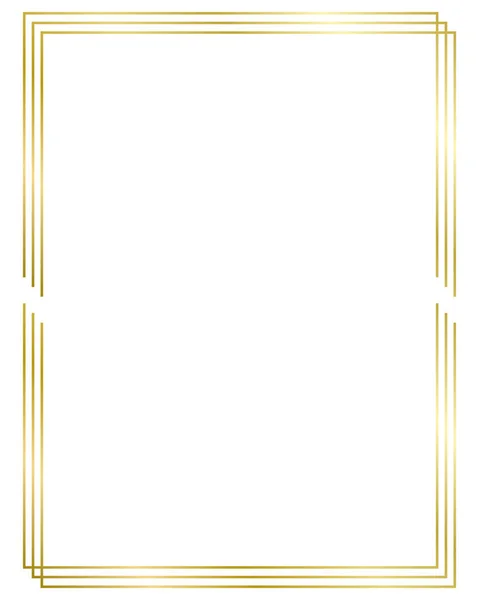 Altın metal çerçeve beyaza izole edilmiş. Metin, fotoğraf, sertifika, resimler, diploma, kart, davetiye için vektör çerçevesi. Kare lüks çerçeve