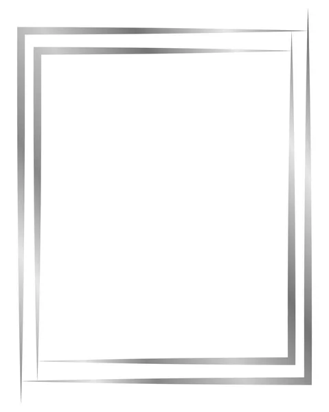 Silver Metal Frame Isolated White Vector Frame Text Photo Certificate — Stock Vector