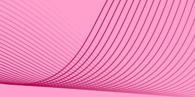 Pankart dalgalarıyla soyut arkaplan. Orta boy pankart. Çizgileri olan vektör arkaplanı. Tasarım elementi pembeye izole edildi. Pembe. Sevgililer Günü