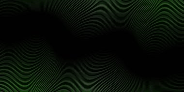 Pankart dalgalarıyla soyut arkaplan. Orta boy pankart. Çizgileri olan vektör arkaplanı. Tasarım elementi siyahta izole edildi. Siyah ve mavi. Doğa, eko 