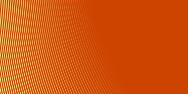 Pankart dalgalarıyla soyut arkaplan. Orta boy pankart. Çizgileri olan vektör arkaplanı. Tasarım elementi turuncuda izole edildi. Turuncu ve sarı. Broşür, kitapçık.