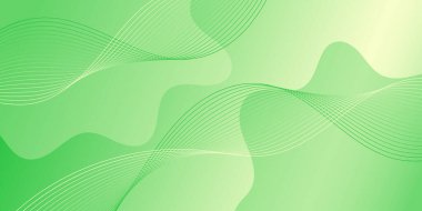 Pankart dalgalarıyla soyut arkaplan. Orta boy pankart. Çizgiler ve şekillerle vektör arkaplanı. Yeşil renk. Doğa, eko. Broşür, kitapçık.