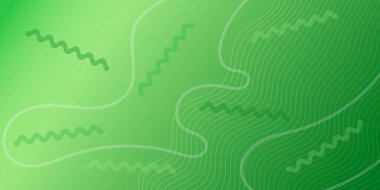 Pankart dalgalarıyla soyut arkaplan. Orta boy pankart. Çizgiler ve şekillerle vektör arkaplanı. Yeşil renk. Doğa, eko. Broşür, kitapçık.