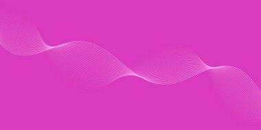 Pankart dalgalarıyla soyut arkaplan. Orta boy pankart. Çizgileri olan vektör arkaplanı. Tasarım elementi pembeye izole edildi. Pembe renk. Sevgililer Günü. Broşür, kitapçık.