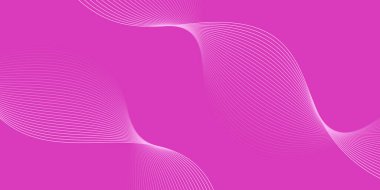 Pankart dalgalarıyla soyut arkaplan. Orta boy pankart. Çizgileri olan vektör arkaplanı. Tasarım elementi pembeye izole edildi. Pembe renk. Sevgililer Günü. Broşür, kitapçık.