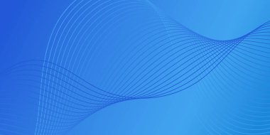 Pankart dalgalarıyla soyut arkaplan. Orta boy pankart. Çizgileri olan vektör arkaplanı. Mavi renk. Su, okyanus, kış. Broşür, kitapçık.