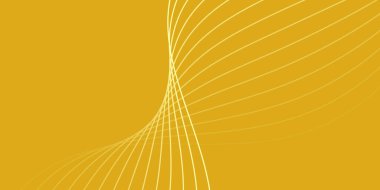 Pankart dalgalarıyla soyut arkaplan. Orta boy pankart. Çizgileri olan vektör arkaplanı. Sarı ve turuncu renk. Bahar, yaz. Broşür, kitapçık.